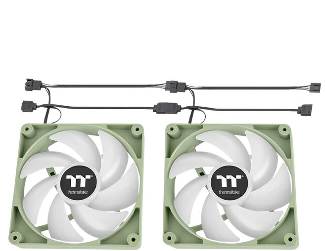 thermaltake 曜越 CT120 ARGB 正轉 模組化線材設計, CL-F202-PL12MG-A, 抹茶綠, 2個