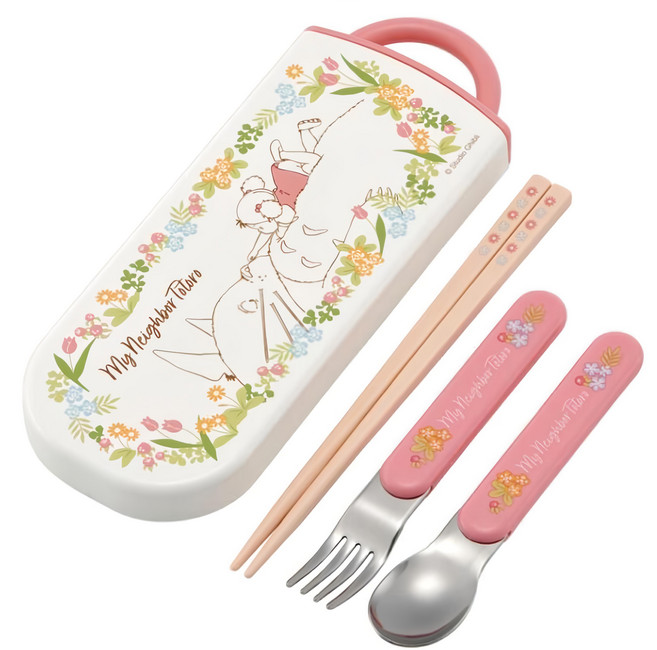 Skater 三合一餐具組, 筷子 + 叉子 + 湯匙 + 筷盒, 宮崎駿 龍貓與小梅款, 1套