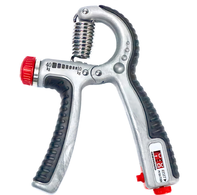 adisi 計次可調握力器 AS18077 可調阻力 舒適握感 手部復健訓練, 灰色, 1個