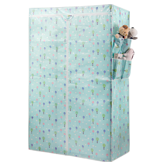 Cotton Field 棉花田傢飾 繽紛PP覆膜防水防塵衣櫥布套, 熱氣球 藍色