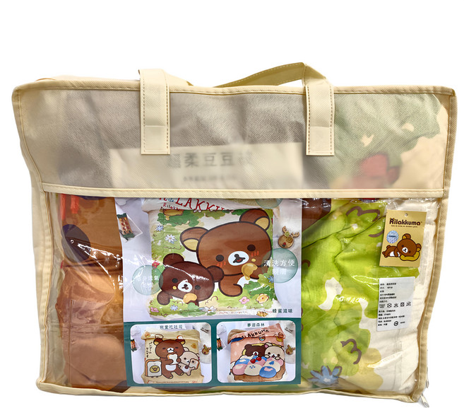 BUHO 布歐 Rilakkuma拉拉熊 LINE FRIENDS 泡泡暖絨被 (兒童用) 雙面可用, 蜜蜂滋味