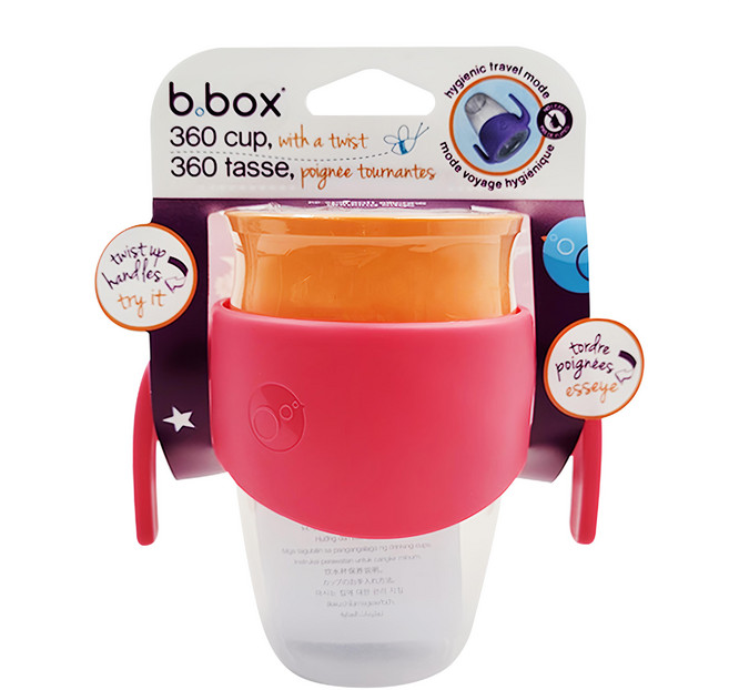 b.box 360度學習水杯, 草莓粉, 250ml, 1個