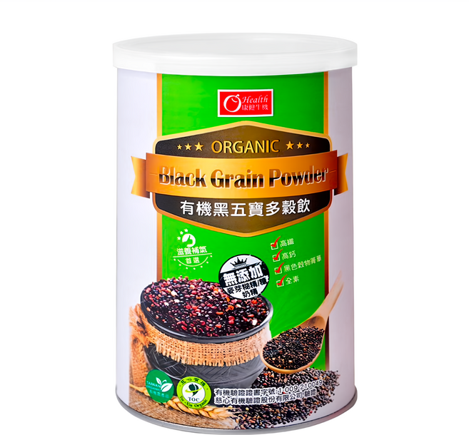 康健生機 有機黑五寶多穀飲, 500g, 1罐