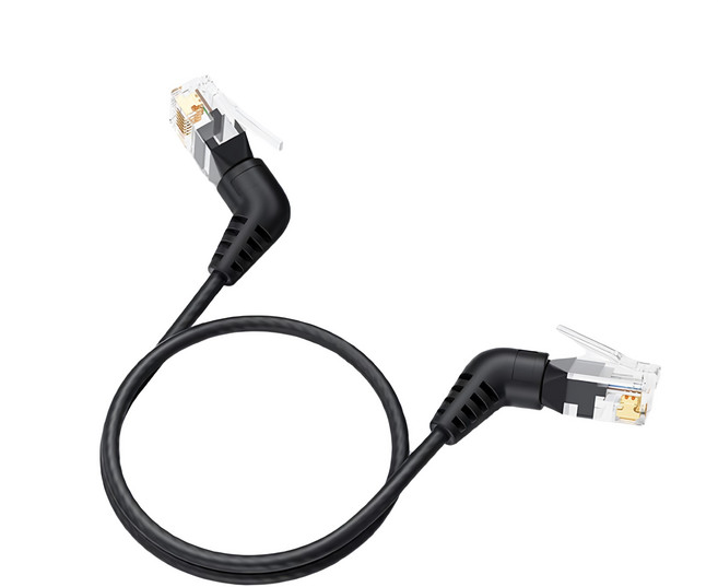 MoZuo 魔宙 Cat.6a 10Gbps極速 可旋轉彎頭電競網路線, 3m, 黑色, 1條