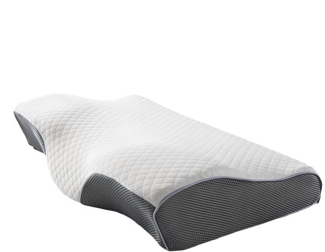 3baby 三個寶 蝶形太空記憶棉枕頭, 白色/灰色, 1個