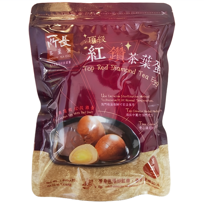 所長茶葉蛋 紅鑽茶葉蛋 濃厚藥膳口味 嚴選M級紅殼雞蛋, 460g, 1包