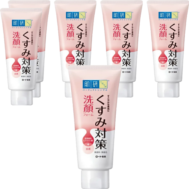 Hadalabo 肌研 暗沉對策洗顏乳 含白茶精華 添加玻尿酸, 100g, 6條
