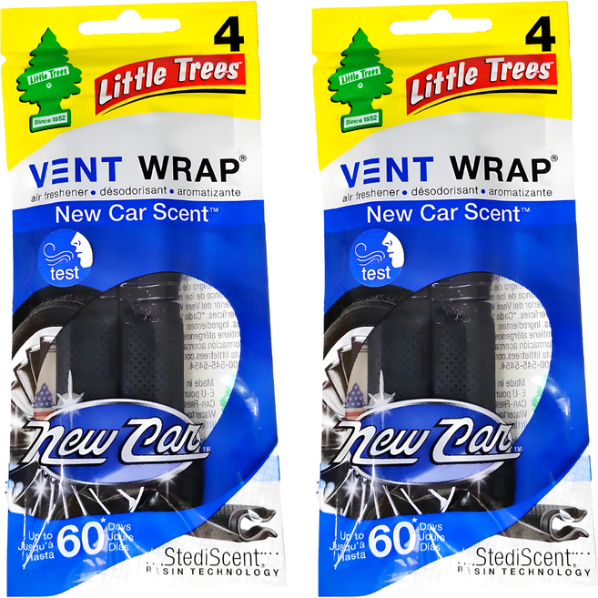 Little Trees 小樹香片 隱形芳香夾 4支, 新車香, 2包