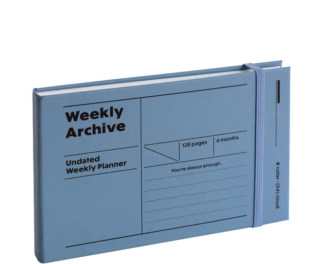 ICONIC 週記檔案 6個月萬年型手帳, Cloud, 1組