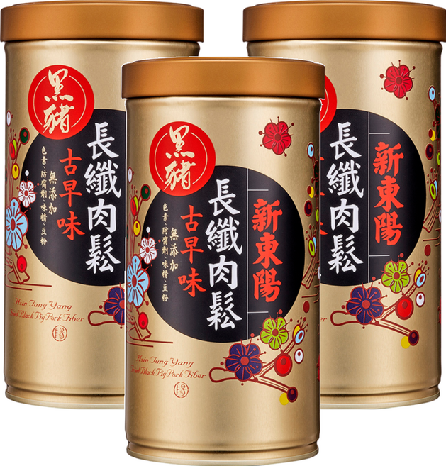 新東陽 長纖黑豬純肉鬆, 160g, 3罐