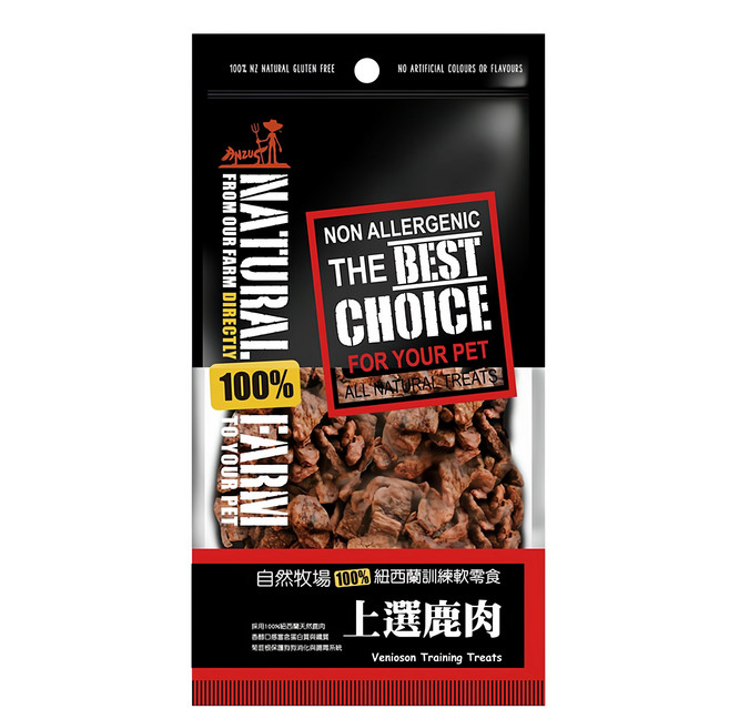 NATURAL FARM 自然牧場 紐西蘭天然零食訓練軟零食系列, 上選鹿肉, 70g, 1包