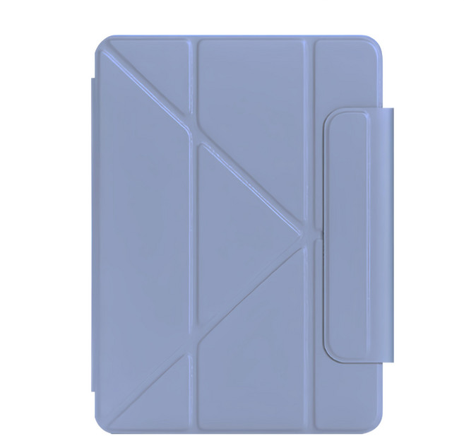 OMG 2024版 磁吸搭扣雙面夾多折保護套, 紫色, 1個