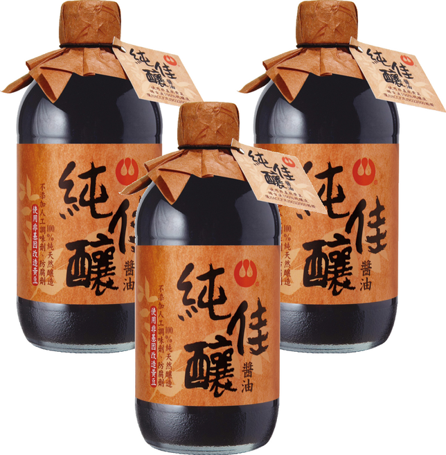 萬家香 純佳釀醬油, 450ml, 3瓶