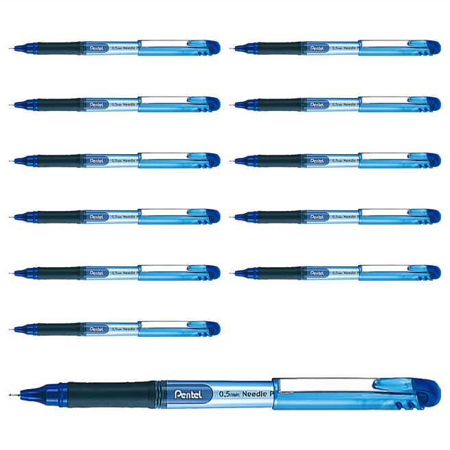 Pentel 飛龍文具 ENERGEL 直液鋼珠筆 0.5mm BLN15-C, 藍色, 12支
