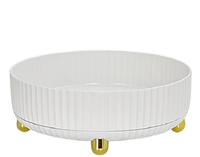 comet 時尚化妝棉收納轉盤 L, 1個, 白色