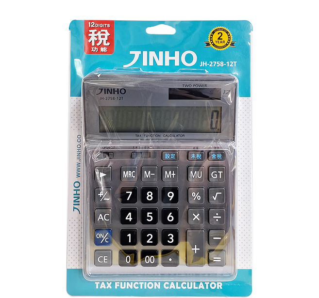 JINHO 京禾 12位元計算機 6歲以上 JH-2758-12T 252.4g, 灰色, 1個