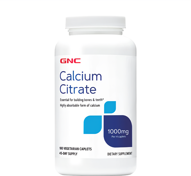 GNC 健安喜 檸檬酸鈣1000食品錠 1000mg/顆 - 補充鈣質 維持骨骼健康, 180顆, 1罐