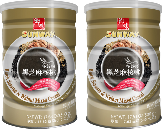 SUNWAY 鄉味 多穀粉 黑芝麻核桃, 500g, 1入, 2罐