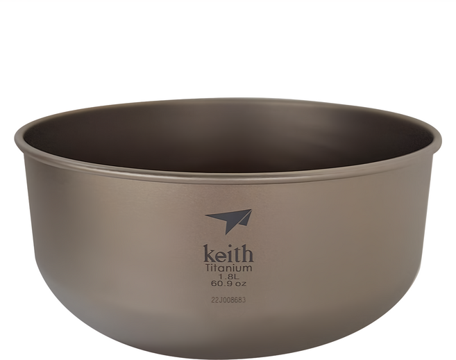 keith Titanium 鎧斯 鈦沙拉碗 直徑18 x 8.6cm 1.8L 152g, 鈦色, 1個