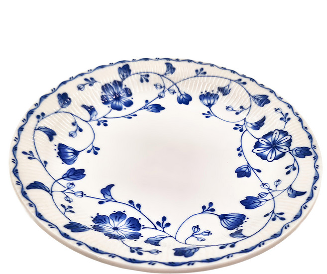 Ceram 藍桔梗皿 - 日本製, 藍染 + 白色, 1個