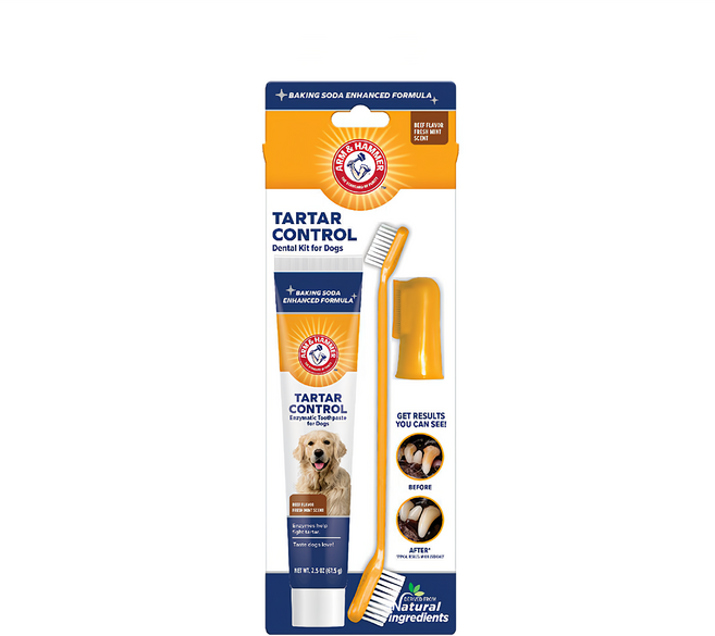 ARM&HAMMER 犬用3合1潔牙套組 除垢, 1組, 67.5g