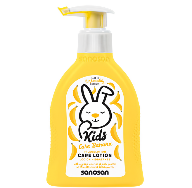 sanosan 兒童潤膚乳液, 3歲以上, 芭娜娜香, 200ml, 1瓶