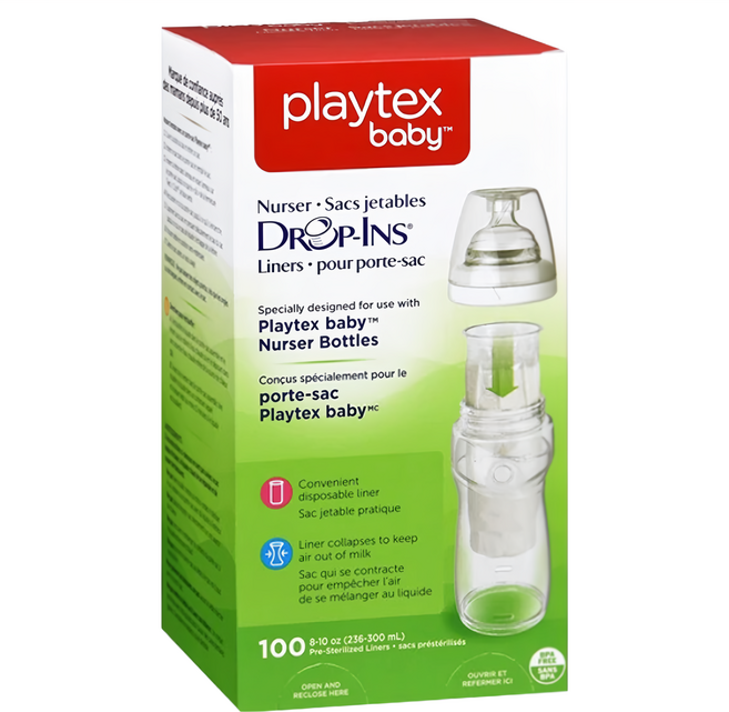 美國 Playtex 拋棄式替換袋 237ml-296ml 100入組, 1組, Transparent
