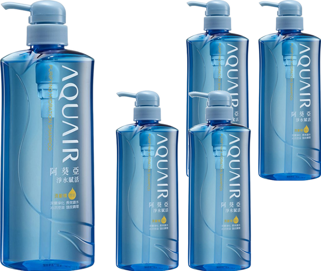 AQUAIR 阿葵亞 淨水賦活洗髮精 控油型, 600ml, 5瓶
