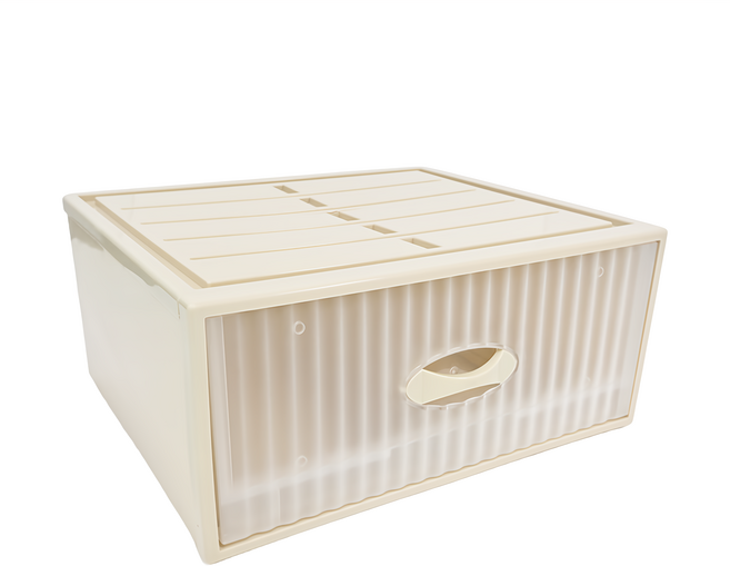 KEYWAY 聯府 單抽式抽屜整理箱 34.5L, 米色, 1個