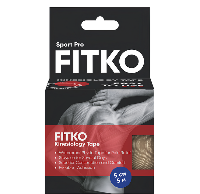 FITKO 飛客 肌力貼 運動型升級款 5m x 5cm 皮膚色, 1捲, 1盒