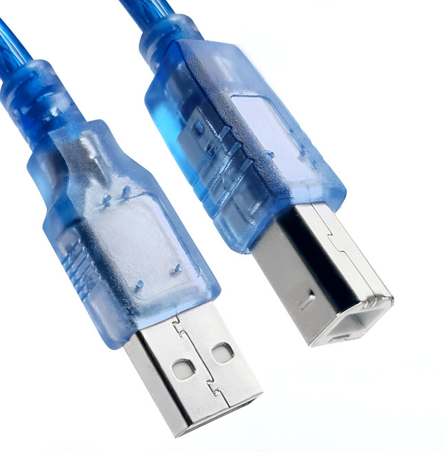 USB2.0 A公對B公印表機傳真機傳輸連接線 藍色, 1.8m, 2條