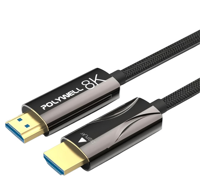 POLYWELL 寶利威爾 HDMI 8K AOC光纖線 4K144 8K60 UHD 工程線, 10m, 1條