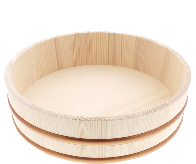 立花容器 杉木PP邊壽司桶飯台 日本製 36cm 7合, 淺棕色, 1個