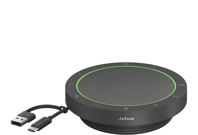 Jabra Speak2 55 可攜式全雙工會議藍牙揚聲器 360度全指向收音 適用於Microsoft Teams和Zoom, 1台, 黑色