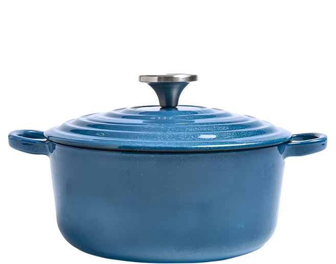 HOLA 和樂家居 Amour 亞莫鑄鐵琺瑯湯鍋 27.5 x 21.2 x 14.5cm, 20cm, 閃耀藍, 1個