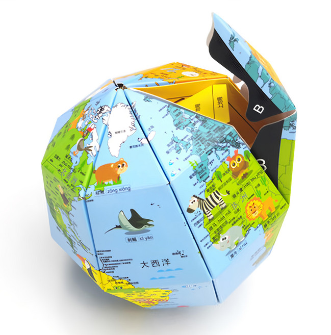 DIY折紙彩色3D地球儀, 1個, 混和顏色