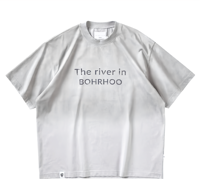 BOHRHOO Distressed Spray T-Shirt 吸濕速乾做舊短袖 M, 白