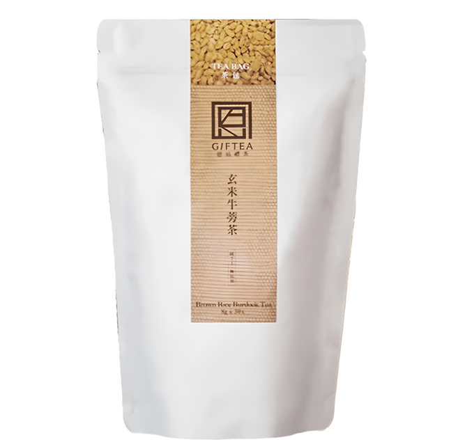 恩品禮茶 玄米牛蒡茶包 8g 30包 無咖啡因 冷熱皆宜 台灣在地牛蒡玄米, 1袋