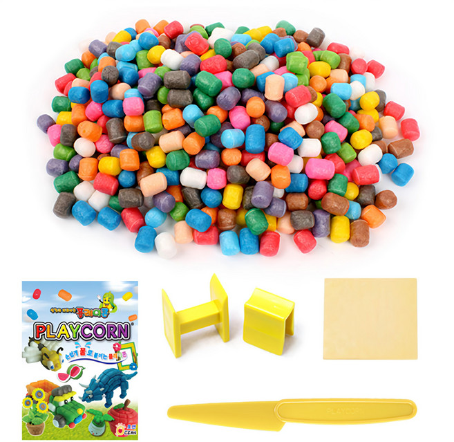 PLAYCORN 玉米黏土組 玉米澱粉食用色素製作 用水即可沾黏, 什錦色, 1組