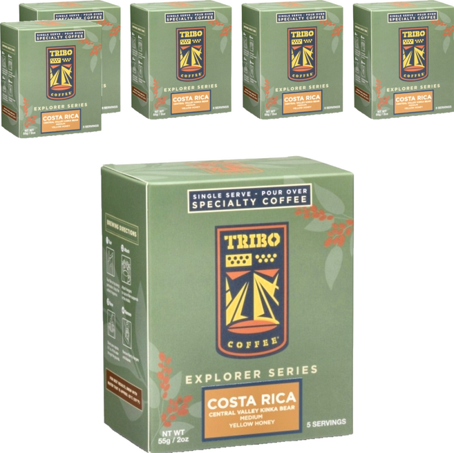 TRIBO COFFEE 哥斯大黎加 津卡蜜熊 黃蜜中焙 濾掛式咖啡, 11g, 5包, 6盒