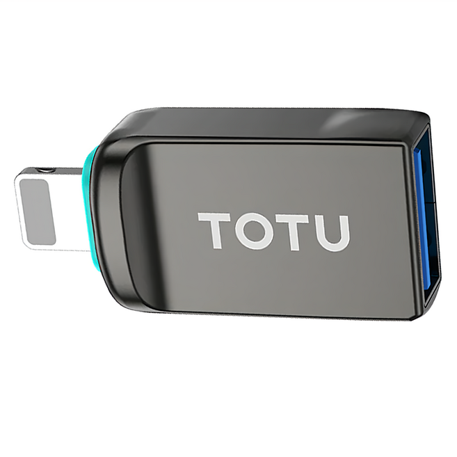 TOTU 拓途 USB3.0 轉 Lightning OTG 轉接頭 鋅合金材質 反向充電 傳輸 即插即用, 3.2cm, 鐵灰色, 1個