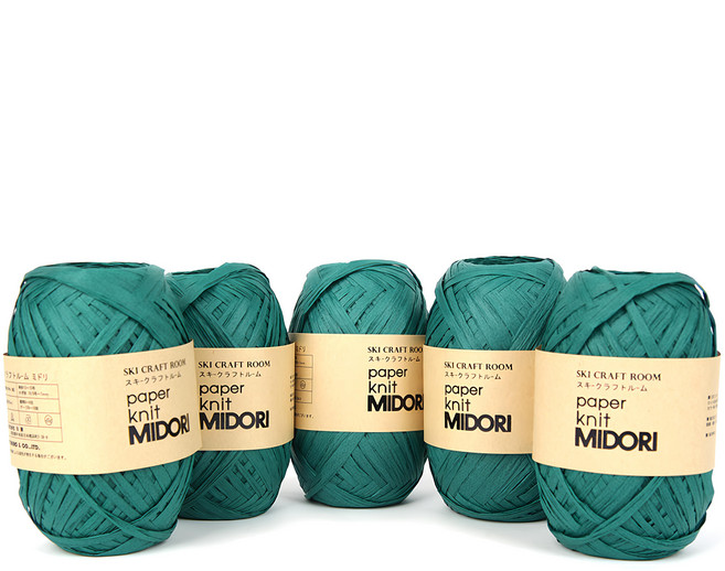 YEONIL Midori 紙製編織線, 孔雀綠色, 5捲