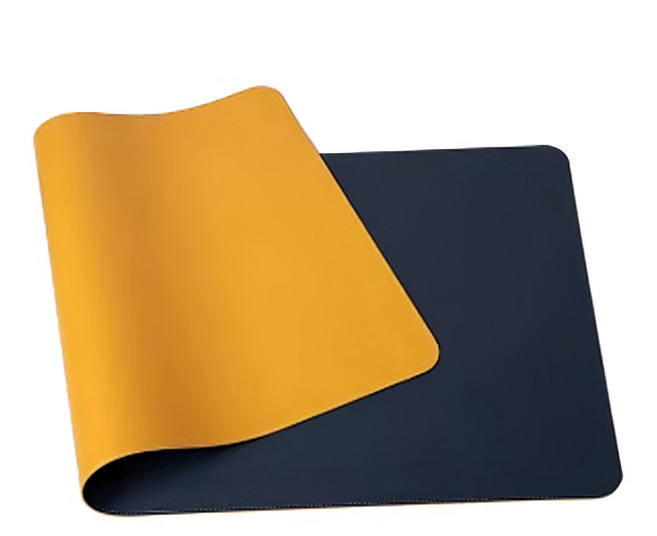 雙面拼色防水皮革滑鼠墊 70 x 35cm, 黃色 + 寶藍色, 1個