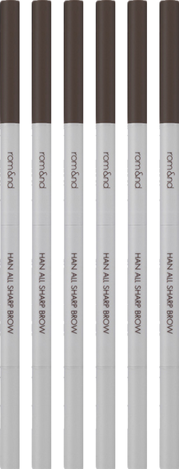 rom&nd 台灣公司貨 根纖尖頭眉筆 0.05g, W1 Gentle Brown, 6件