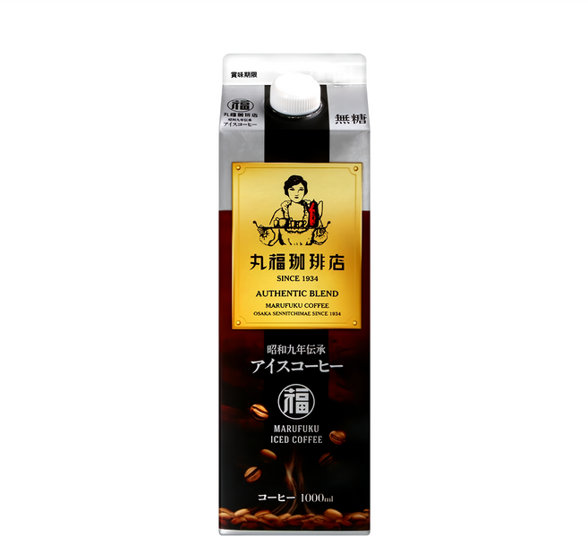丸福珈琲店 咖啡 無糖, 1L, 1瓶