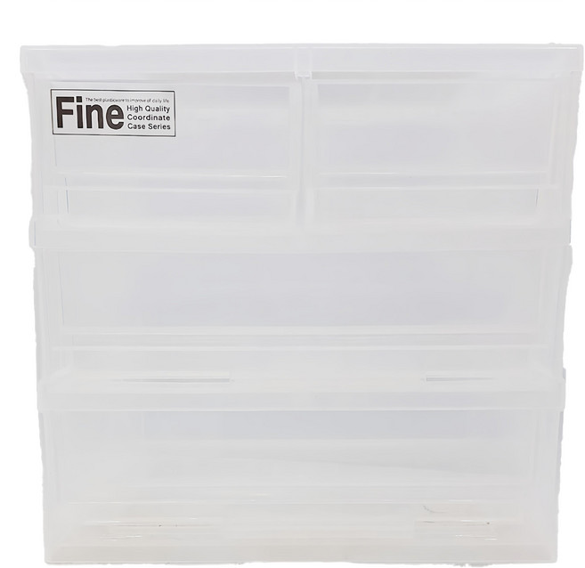 KEYWAY 聯府 MINI三層收納盒 2大2小抽 M 6L, 透明色, 1組