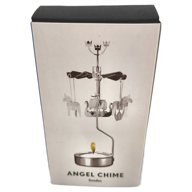 PLUTO DESIGN Angel Chime 旋轉燭台 附蠟燭 瑞典 16cm 90g, 銀色