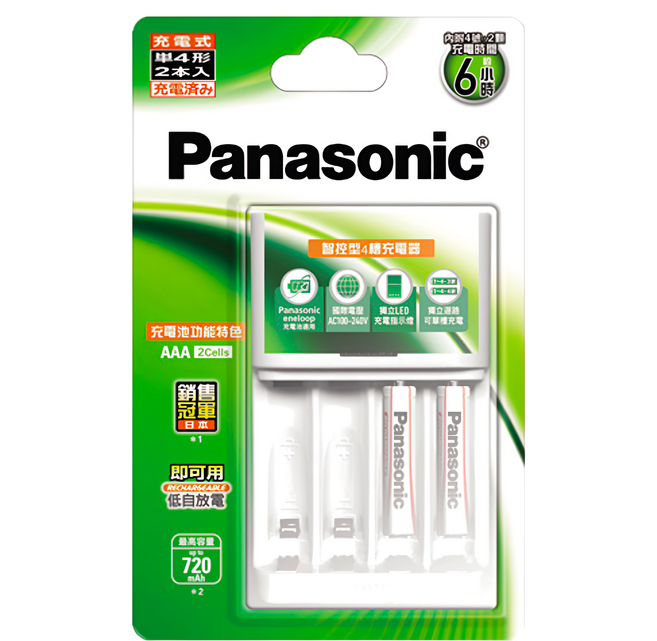 Panasonic 台灣公司貨 充電器組合包 低階4號 2入, 1組