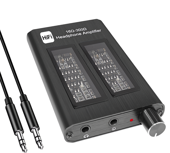 AHOYE 便攜式Hi-Fi耳機擴大器 耳機擴大機 耳擴 USB充電11.5 x 6.5 x 1.5cm 100g, p01_05243384, 黑色