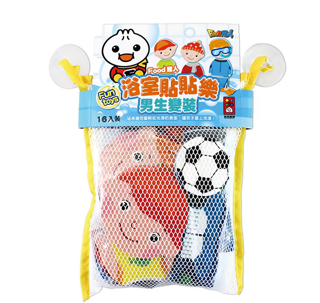 風車圖書 FOOD超人 浴室貼貼樂, 男生變裝 多色, 1組